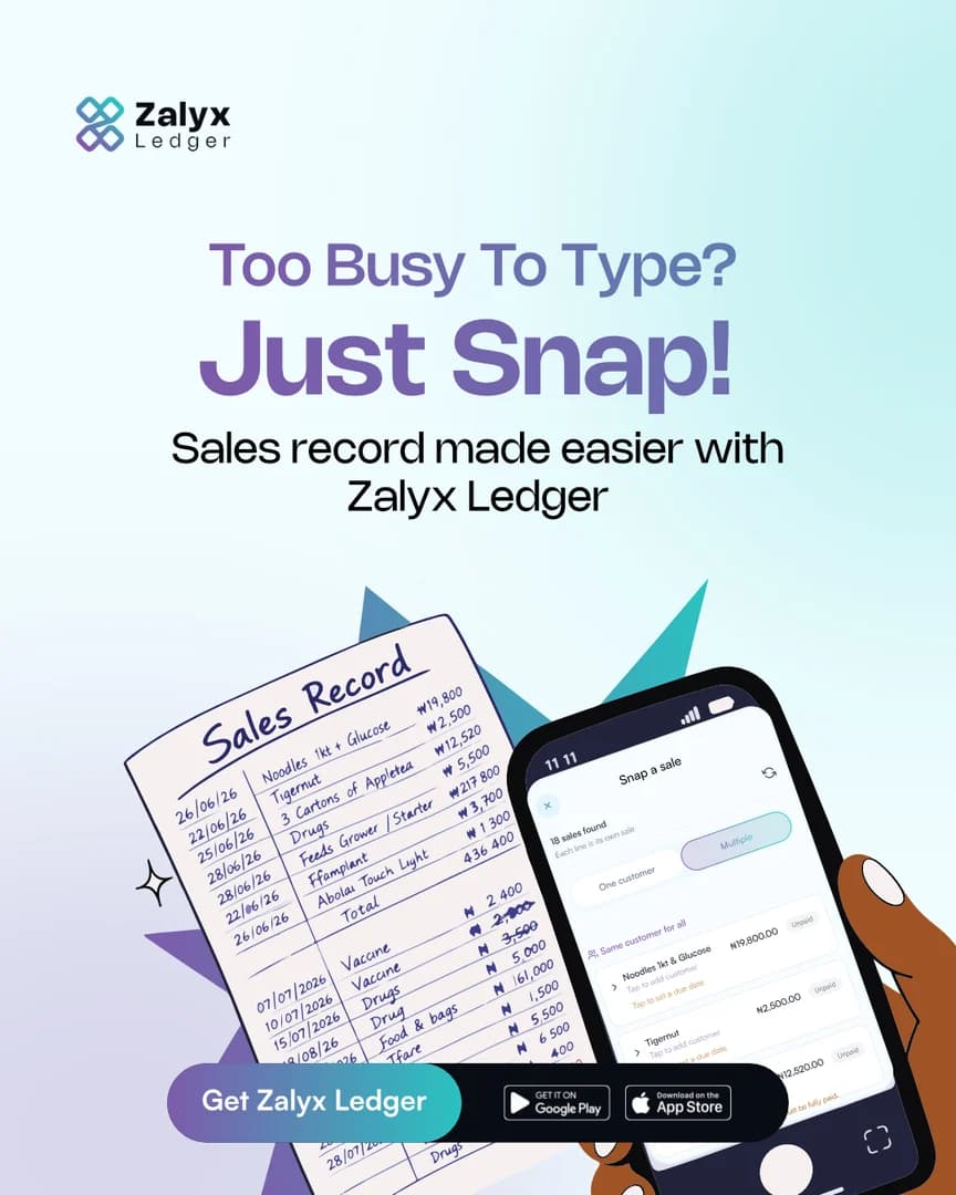 Zalyx Ledger: snap a handwritten sales record and it becomes digital